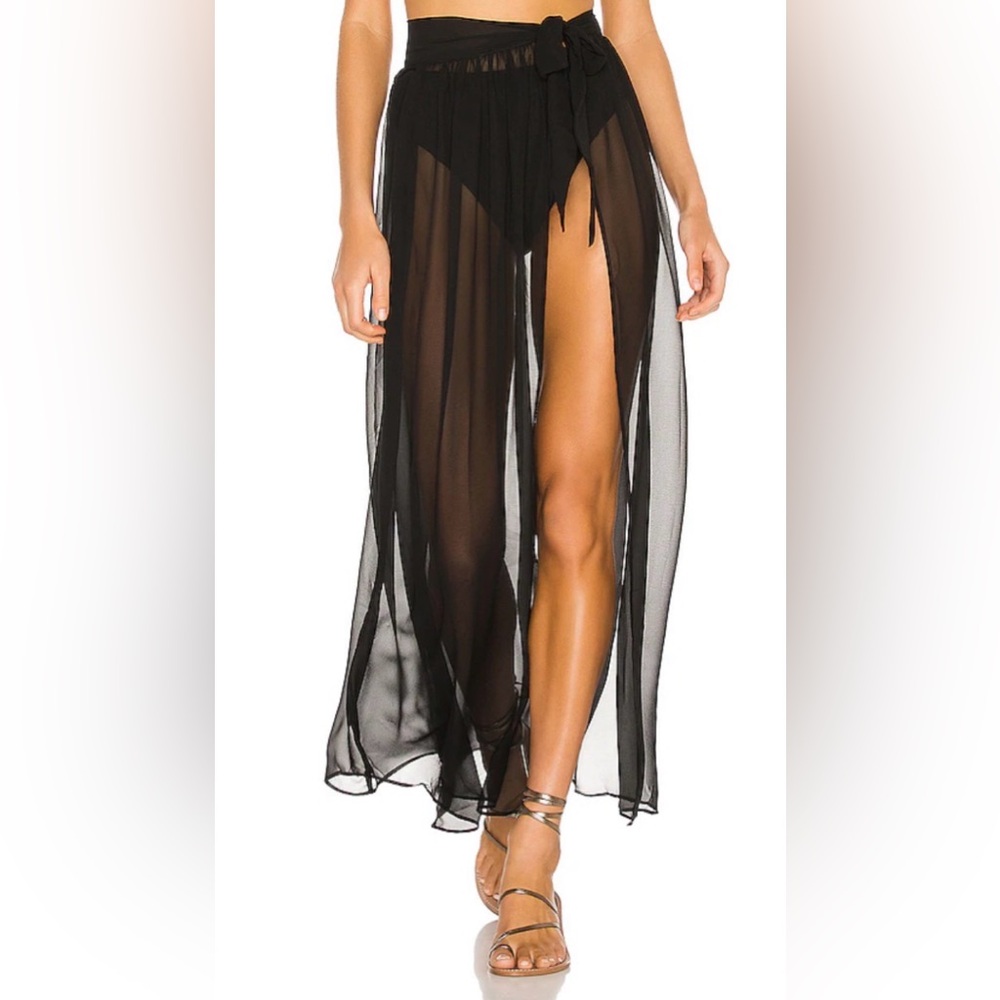 Beach‎ cover up wrap black mesh size S/M